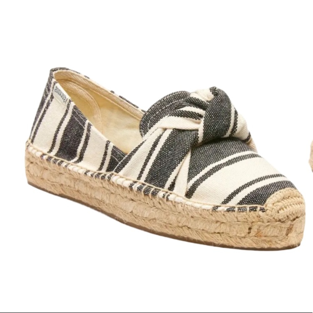 Soludos Platform Espadrilles Striped Knotted Smok… - image 1